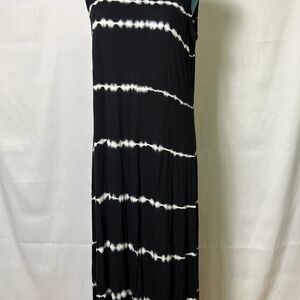 Style & Co Women's Black and White Tie Dye Maxi Dress